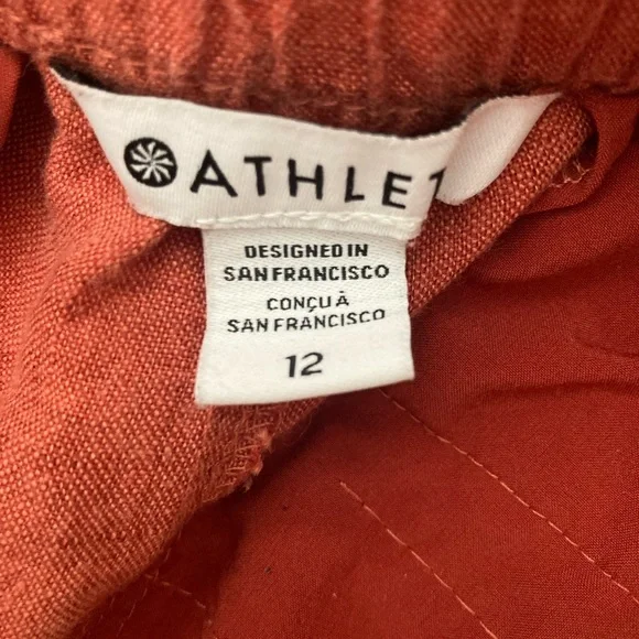 Athleta Retreat Linen Jogger Persimmon Orange size 12 - Picture 7 of 8